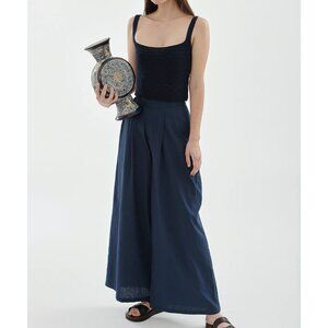 ESCVDO - Lantana  Crop Tank Top in Navy - L - NWT